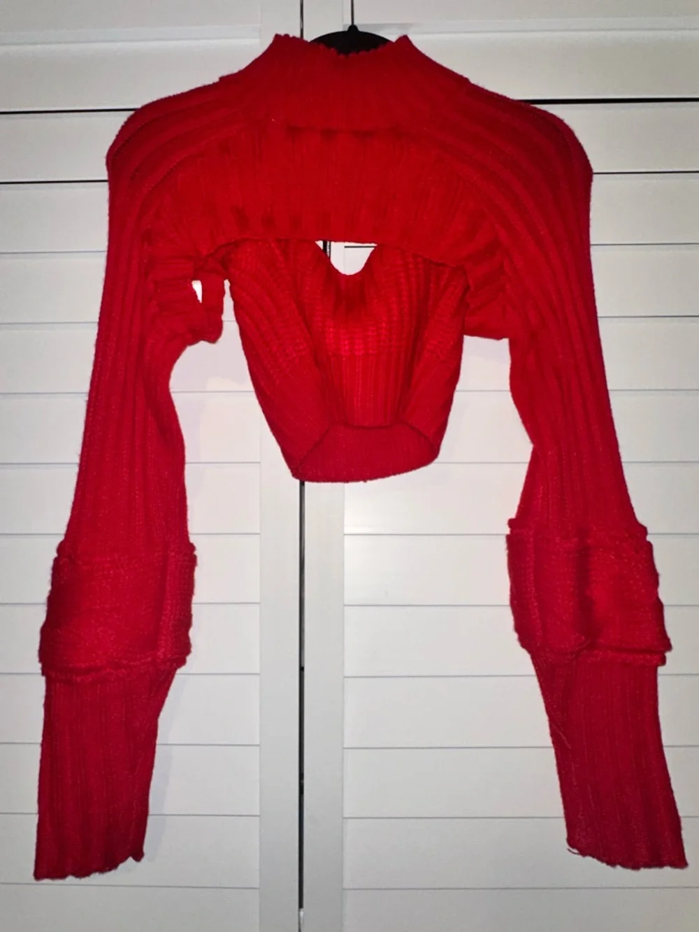 Red Knit Bolero Shrug - Picture 2 of 6